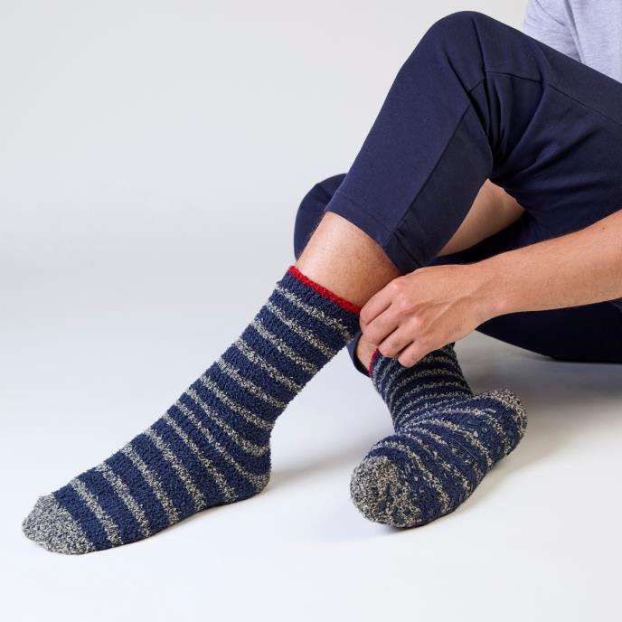 totes® Mens 3 Pack Supersoft Cosy Socks Navy Mix Extra Image 3